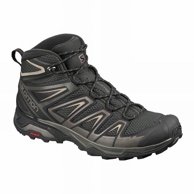 Salomon Israel X ULTRA MID 3 AERO - Mens Hiking Boots - Olive/Black (EZHV-28941)